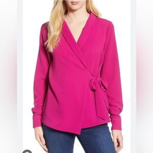 Bobeau Side Tie Wrap Top. Size S. Perfect condition. Color magenta. Retail $68